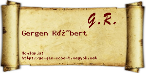 Gergen Róbert névjegykártya