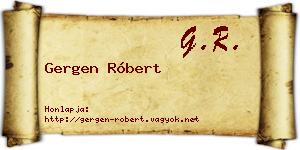 Gergen Róbert névjegykártya